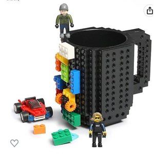 Cup Build on Brick Coffee Mug DIY Building Blocks gray new